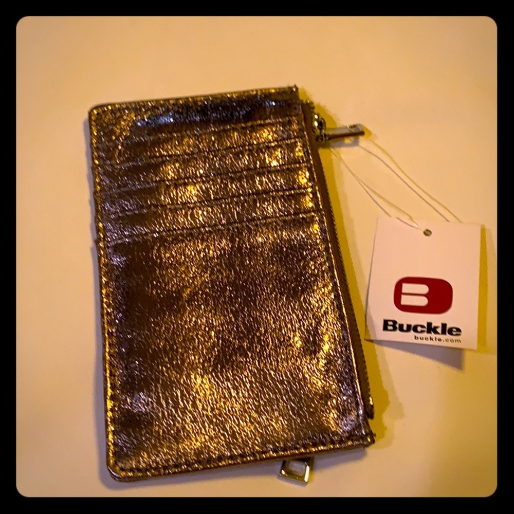 Buckle Gold ZIP Clutch